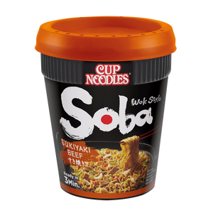 CASE of Nissin Soba Beef Sukiyaki Cup Noodles<br>8 x 89g