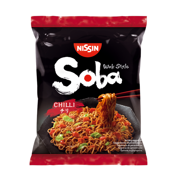CASE of Nissin Soba Chilli Bag Noodles<br>9 x 111g